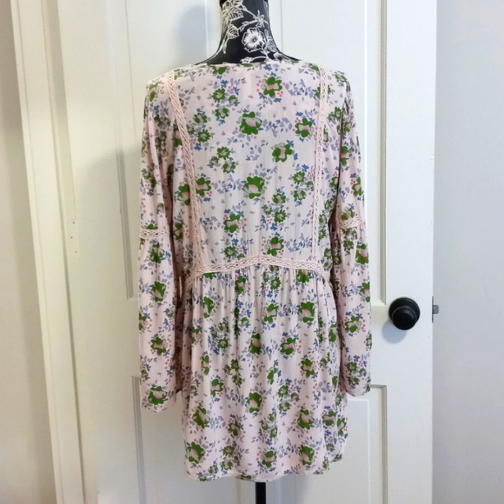 🌱Matilda Jane🌱 - Pink Floral "Like A Lady" Bell Sleeve Tunic Top OR Dress - Picture 2 of 16